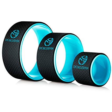 UpCircleSeven Yoga Wheel Set - Strongest & Most Comfortable Dharma Yoga Prop Wheel, 3 Pack for Back Pain and Stretching (12, 10, 6 inch)