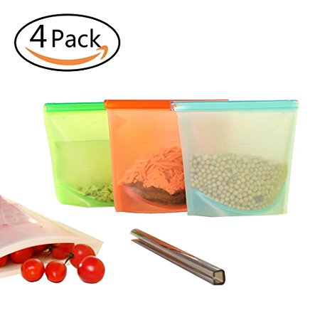 Reusable Silicone Bags for Food Preservation and Much More! - Airtight, Leakproof, Durable and Eco-Friendly Produce Saver Bag Set