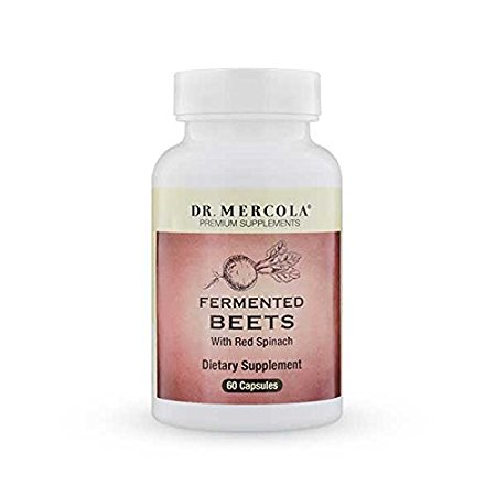 Dr Mercola Fermented Beets With Red Spinach - 60 Capsules - Rich In Plant Nitrates - Natural Energy Booster - Premium Dietary Supplements