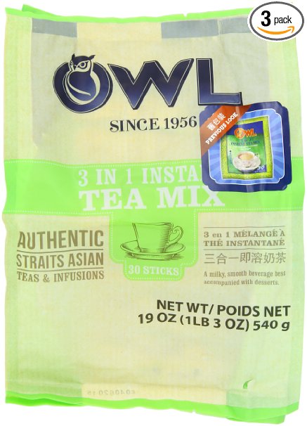Owl Instant Milk Tea 3 In 1, 540-Grams (Pack of 3)