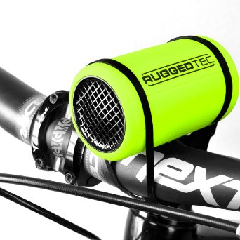 RuggedTec StrapSound Rugged Water Resistant Bluetooth Speaker Small Portable Outdoor Bike Strap Anywhere Speaker, Green