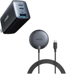 Anker MagGo Magnetic Wireless Charger (Pad) with Anker 735 Charger (Nano II 65W)