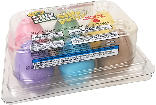 Crayola Silly Putty Silly Scents 6Count Egg Pack, Scented Putty, Gift for Kids