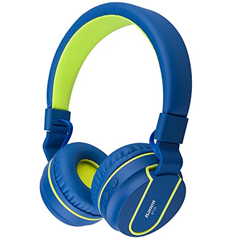 Bluetooth Headphones, Biensound BT05 Lightweight Foldable Headphones Wireless Bluetooth Headset with Microphone and Volume Control for Cellphones Iphone TV Laptop Computer Headphones(Blue Green)