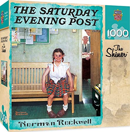 MasterPieces Saturday Evening Post Jigsaw Puzzle, Norman Rockwell The Shiner Collage, 1000 Pieces