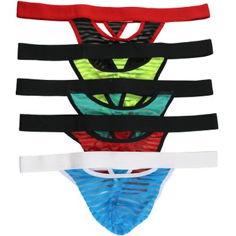 iKingsky Men's Sexy Underwear Breathable Mesh Panties Pack of 5