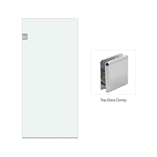 Fab Glass and Mirror MSD1-36-76CH Milan Stationary Panel Shower Screen Clear, Chrome Finish, 36" Length, 76" Height, Glass