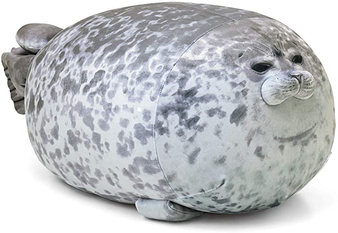 Seal Pillow Stuffed Animals Chubby Blob Seal Plush Toy Doll Cushion Toys Soft Cushion Pillow Comfortable Huggable Stuffed Gift Toys for Boys and Girls Toddler Toy Cotton Plush Fat Seal Plush 23.6 Inch