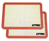 Attmu Premium Silicone Baking Mat Non-Stick Reusable Baking Liner Cookie Sheets Set of 2