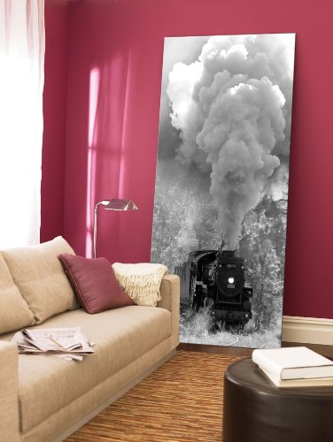 Startonight Canvas Wall Art Steam Train, Retro USA Design for Home Decor, Dual View Surprise Artwork Modern Framed Ready to Hang Wall Art 23.62 x 47.2 Inch 100% Original Art Painting!