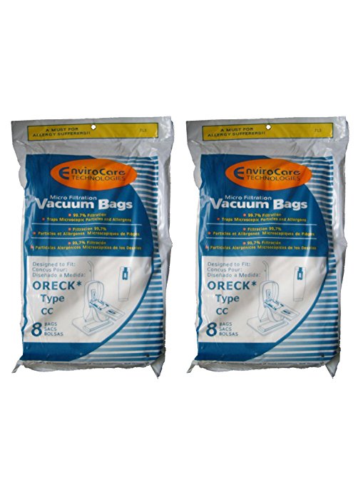 Oreck CCPK8DW Type CC Upright Vacuum Bags, XL (16 Bags)