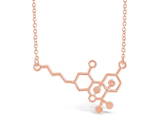 Rosa Vila THC Molecule Necklace, CBD Molecule Jewelry, Geek Jewelry for Women, Nerdy Jewelry Gift, Science Lovers Gifts, CBD Oil Lovers Gifts