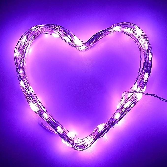 ANJAYLIA LED String Lights, Purple Fairy Lights Battery Operated, 30leds Firefly Fairy Lights Party Home Wedding Festival Decorations (Purple)
