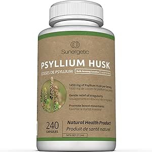 Premium Psyllium Husk Capsules - 1450mg of Psyllium Husk per Serving - Psyllium Husk Fiber Supplement Helps Support Digestion, Intestinal Health & Regularity - 240 Psyllium Husk Fiber Capsules