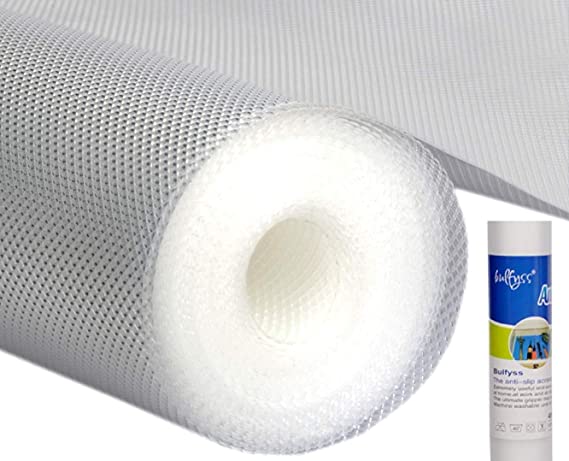 Bulfyss Multipurpose PVC Textured Super Strong Anti-Slip Mat Liner (Transparent White, 45 X 500 cm, 5 m Roll)