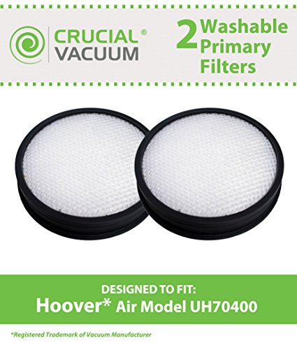 2 Washable & Reusable Filters for Hoover WindTunnel Air Model UH70400 & UH72400 Vacuums; Compare to Hoover Part No. 303903001; Designed & Engineered by Crucial Vacuum