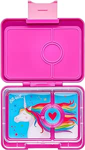 Yumbox Snack Box - 3 Compartment - Leakproof Bento Lunch Box for Kids (Malibu Unicorn)