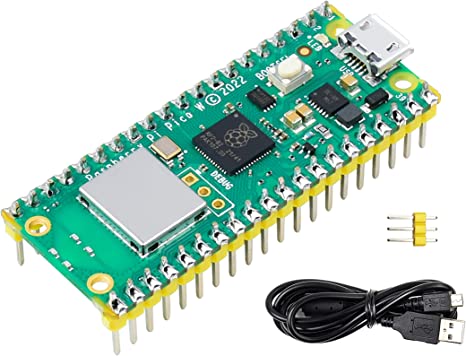 Raspberry Pi Pico W with Pre-Soldered Header, Built-in WiFi Support 2.4/5 GHZ Wi-Fi 4, Based on Official RP2040 Dual-core Processor,Dual-core Arm Cortex M0  Processor