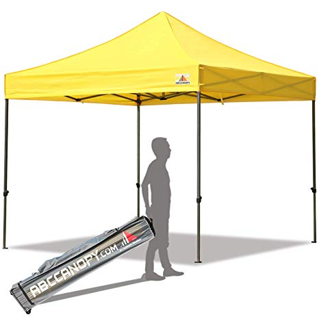 ABCCANOPY 18 Colors Pop up Canopy 10 X 10-Feet Commercial Instant Canopy Kit Ez Pop up Tent,Bonus Roller Bag, Yellow