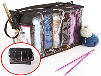 Zuitcase Knitting Bag Organizer, Crochet Tote Bag for Yarn Storage