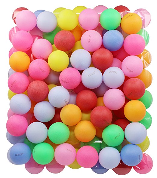 TADICK Beer Ping Pong Balls Plastic Multiple Color Table Tennis Ball (100 Pack)