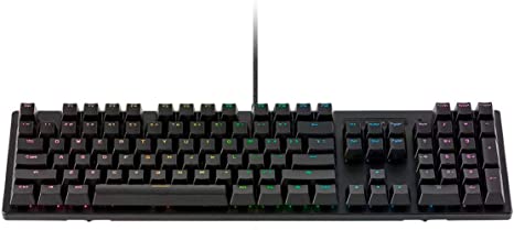 Dark Matter by Monoprice Aether Optical Mechanical Gaming Keyboard - LightStrike LK Red, RGB, IP57 Rated, Aluminum, Wired