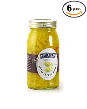 DeLallo Mild Banana Pepper Rings, 25.5-Ounce Jars (Pack of 6)