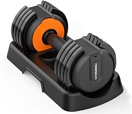 FEIERDUN Adjustable Dumbbells Single 25 lb Weights Dumbbells with Rack Anti-SLI Metal Handle Home Gym Exercise & Fitness Dumbbells