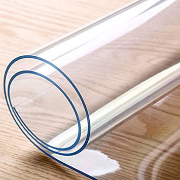 VALLEY TREE 44 x 72 Inch Clear Table Cover Protector, 1.5mm Thick PVC Plastic Desk Protector, Clear Desk Mat, Waterproof Table Pad for Dining Table or Office Desk