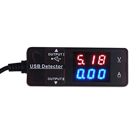 Vktech YB26VA USB Detector Dual Display Voltmeter And Ammeter (Red And Blue Display)