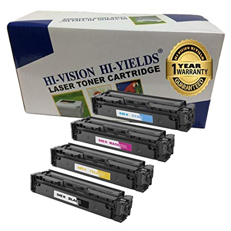 HI-VISION HI-YIELDS Compatible Toner Cartridge Replacement for Canon 045 (Color, 4-Pack)