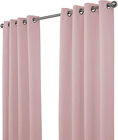 NIM Textile Thermal Insulated Blackout Curtains Room Darkening Window Panel Grommet Top Drapes - Sofiter Collection - v 2-Panels Set, 55" W x 63" L, Pink