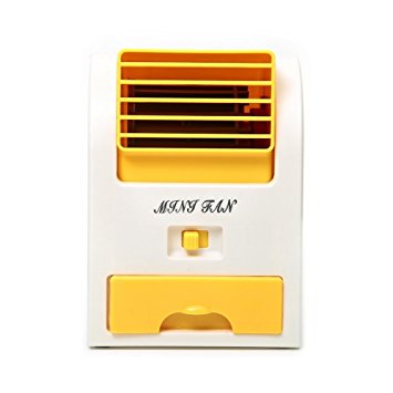 Momoday® Mini Handheld Portable Fan Air Conditioning Conditioner Water Cool Cooler USB fan Portable office Desk USB Mini Fan Personal Fan (Yellow)