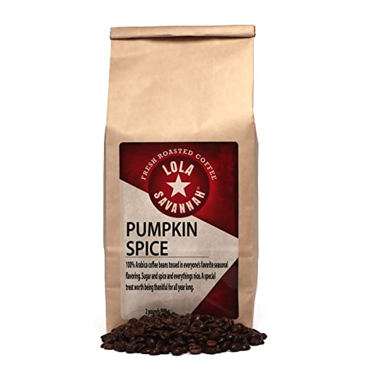 Lola Savannah Pumpkin Spice Whole Bean Coffee - Delicious Taste Of Autumn Spice & Smooth Richness | Caffeinated | 2lb Bag