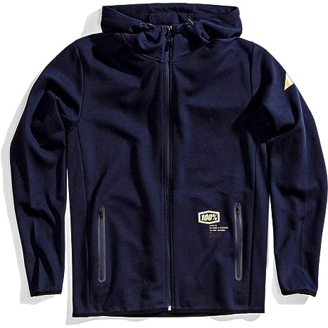 100% Viceroy Hooded Zip Tech Fleece Hoodie-Navy-M