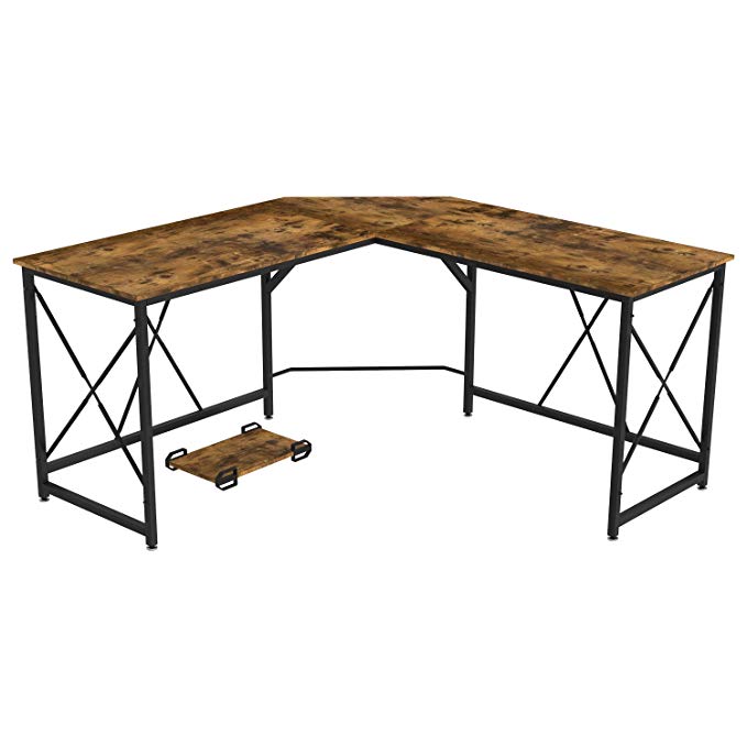 IRONCK Industrial L Shaped Computer Desk 59", Corner Gaming Desk Table, Large Office Workstation for Home Office, with Eco-Friend MDF Board, Easy Assembly