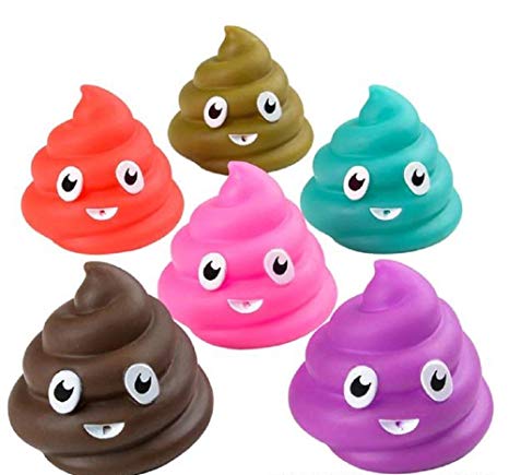 Novelty Treasures Set of 12 Colorful Emoji Poop Squirts