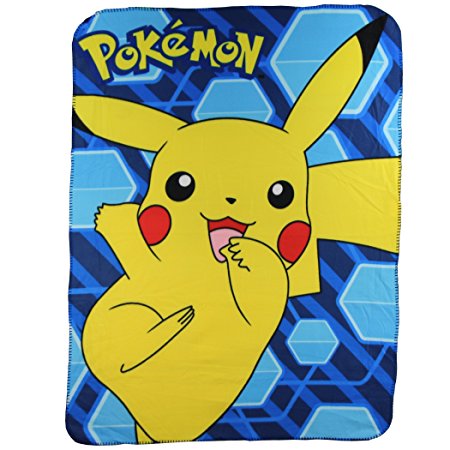 Kids Fleece Throw Blankets 45" x 60" Several Options (Pokemon Pikachu)