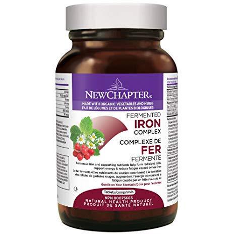 New Chapter Fermented Iron Supplement - Iron Food Complex with Organic Non-GMO Ingredients - 60 ct