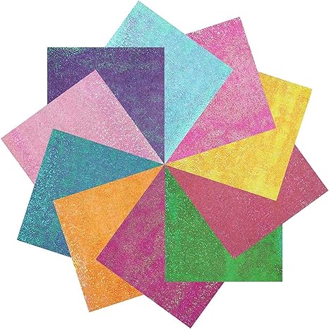1Pack(50pcs) Easy Origami Iridescent Paper for Beginners,DIY Cool Simple Origami Crane for Paper Art (10 X 10)
