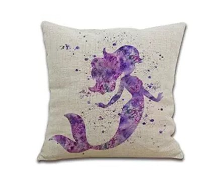 SLS Cotton Linen Decorative Throw Pillow Case Cushion Cover Purple Mermaid 18 "X18 " (7)