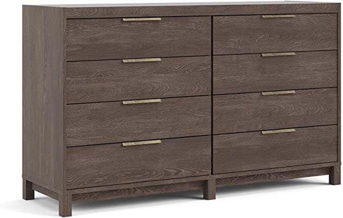 Tvilum Rainier 8 Drawer Double Dresser, Dark Chocolate