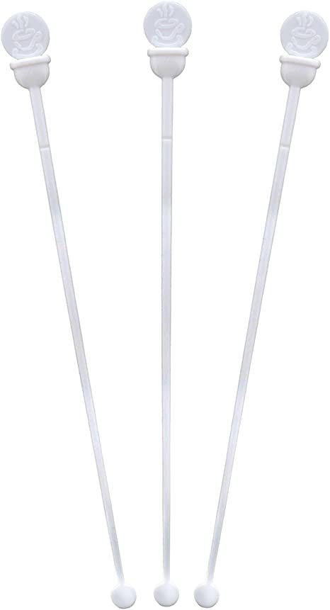 StixToGo 4.75" White Stir N Plug Beverage Plug Coffee Stoppers & Coffee Stirrers for Disposable Lids, Package of 200