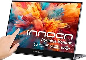 INNOCN Portable Laptop Monitor Touchscreen 15.6" 1080P HDMI USB C External Display Ultra Slim Travel Second Monitor for MacBook Windows Tablets Android Chrome PS4 Switch Mini PC, 400Nits, 100% sRGB