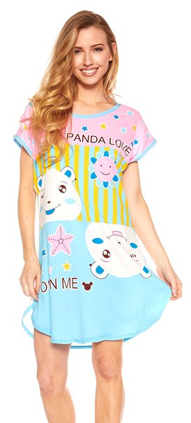 Women Sleepwear/Sleep Shirt Cap Sleeve Pajama Nightgown Dress