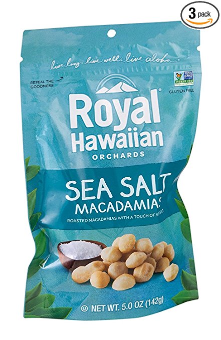 Royal Hawaiian Orchards Nut Macadamia Sea Salt (Pack of 3)