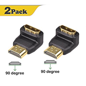 VCE (2-PACK) HDMI 90 Degree Male to Female Adapter