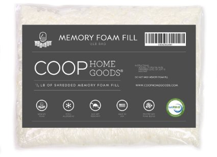 Coop Home Goods - Adjustable Shredded Memory Foam Pillow - Refill - Foam 1/2 LB