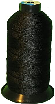 Bonded Nylon Sewing Thread #207 T210 1000yds for Outdoor, Leather (Black)
