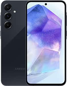 Samsung Galaxy A55 5G   4G LTE (256GB   8GB) (Tmobile Mint Tello & Global) Unlocked Latin America Warranty SM-A556E/DS 6.6" 120Hz 50MP Triple   (25W Wall USB Charger)(Awesome Navy Latin Bands) Renewed